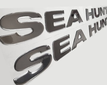 Sea Hunt Boat Emblem Domed Boat Decals Stickers (Set)