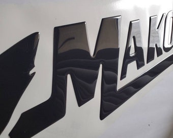 Mako Boat Emblem Domed Decals Stickers (Set)