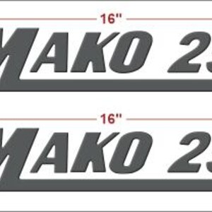 Mako 251 Boat Emblem  Domed Decals Stickers (Set)