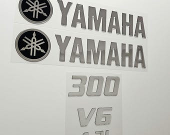 Yamaha V6 4.2  Emblem Domed Decals Stickers (Set of two)
