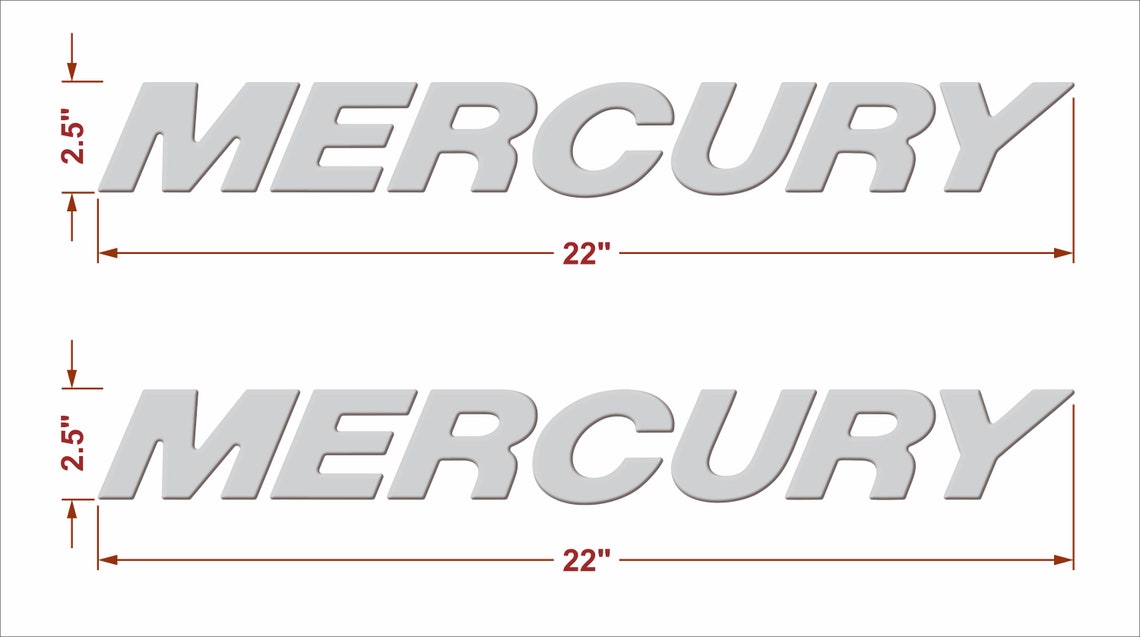 Mercury Boat Emblems 22 Domed Decals set Etsy
