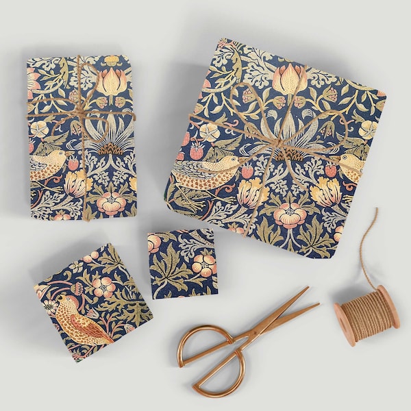 William Morris Strawberry thief wrapping paper