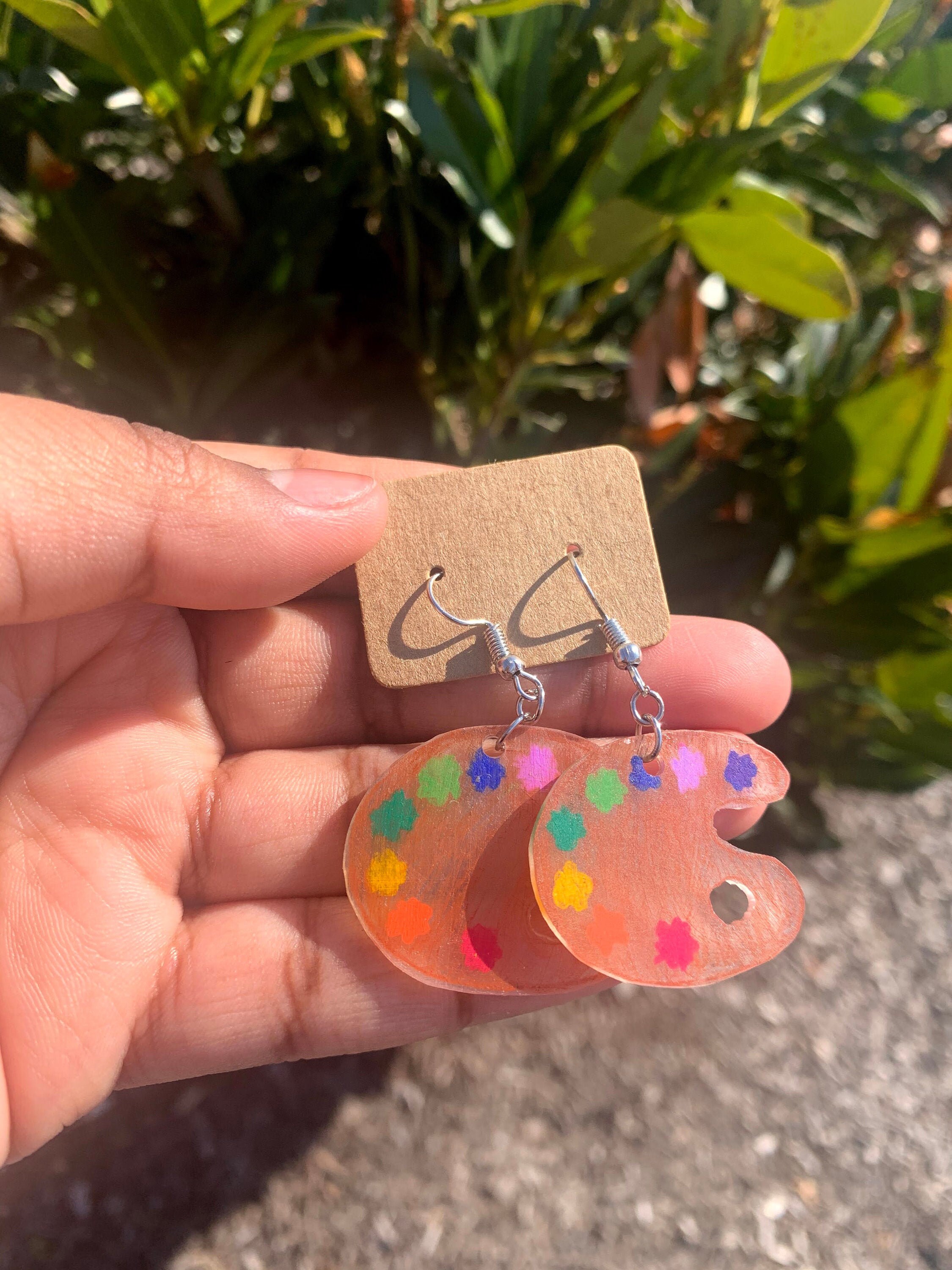 Paint Palette Earrings Etsy