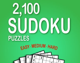 2,100 Sudoku Puzzles: Easy to Hard Large Print (Digital Download)