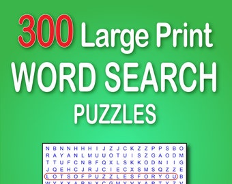 300 Large Print Themed Word Search Puzzles - Solutions Included - PERSONAL USE ONLY