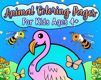 50 Animal Coloring Pages for Kids Ages 4+ | Digital | Printable Download by A.B. Lockhaven - PERSONAL USE ONLY