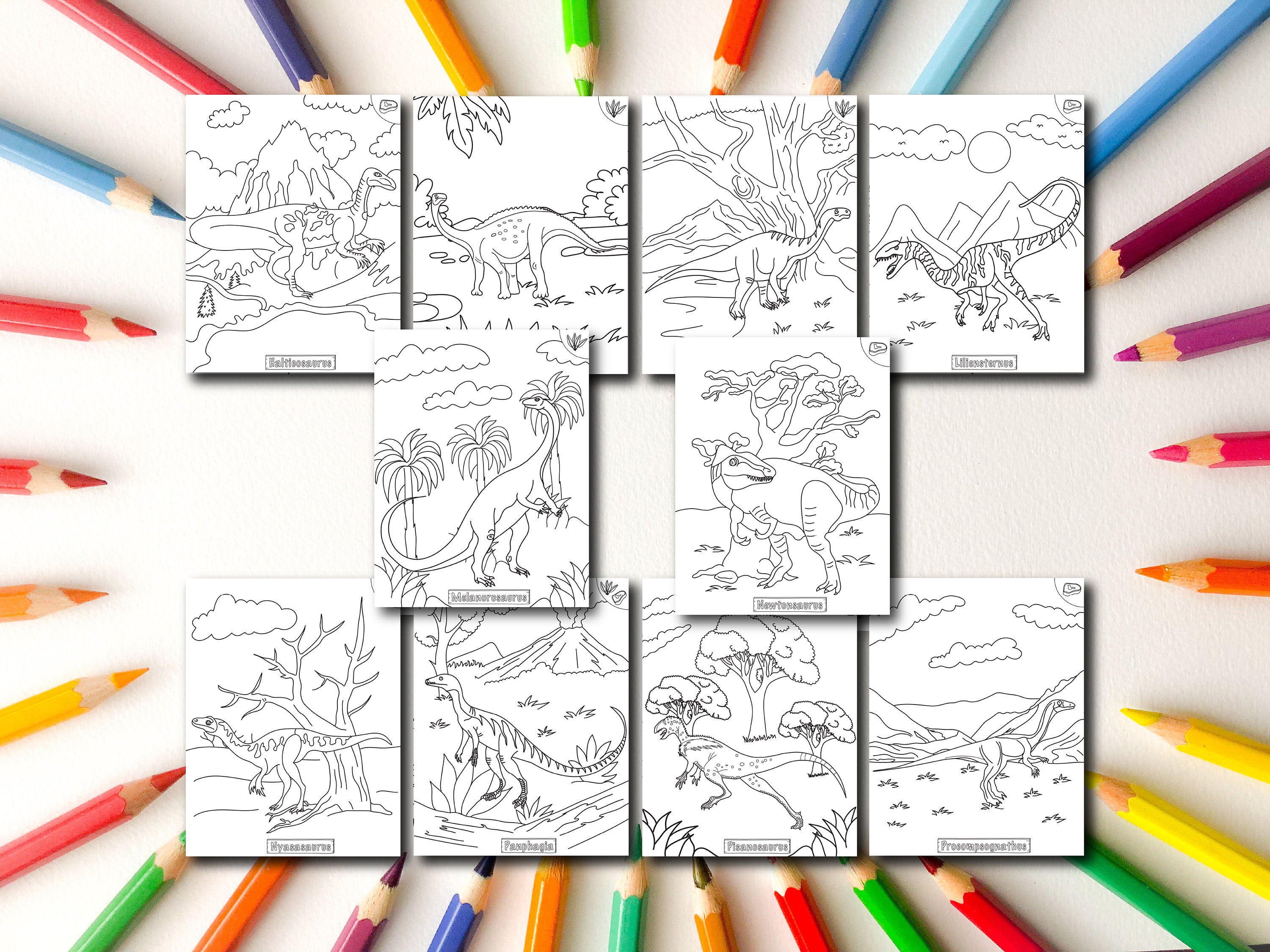 Dinosaur Coloring Book for Kids: Triassic Period 2 - 28 Coloring Pages ...