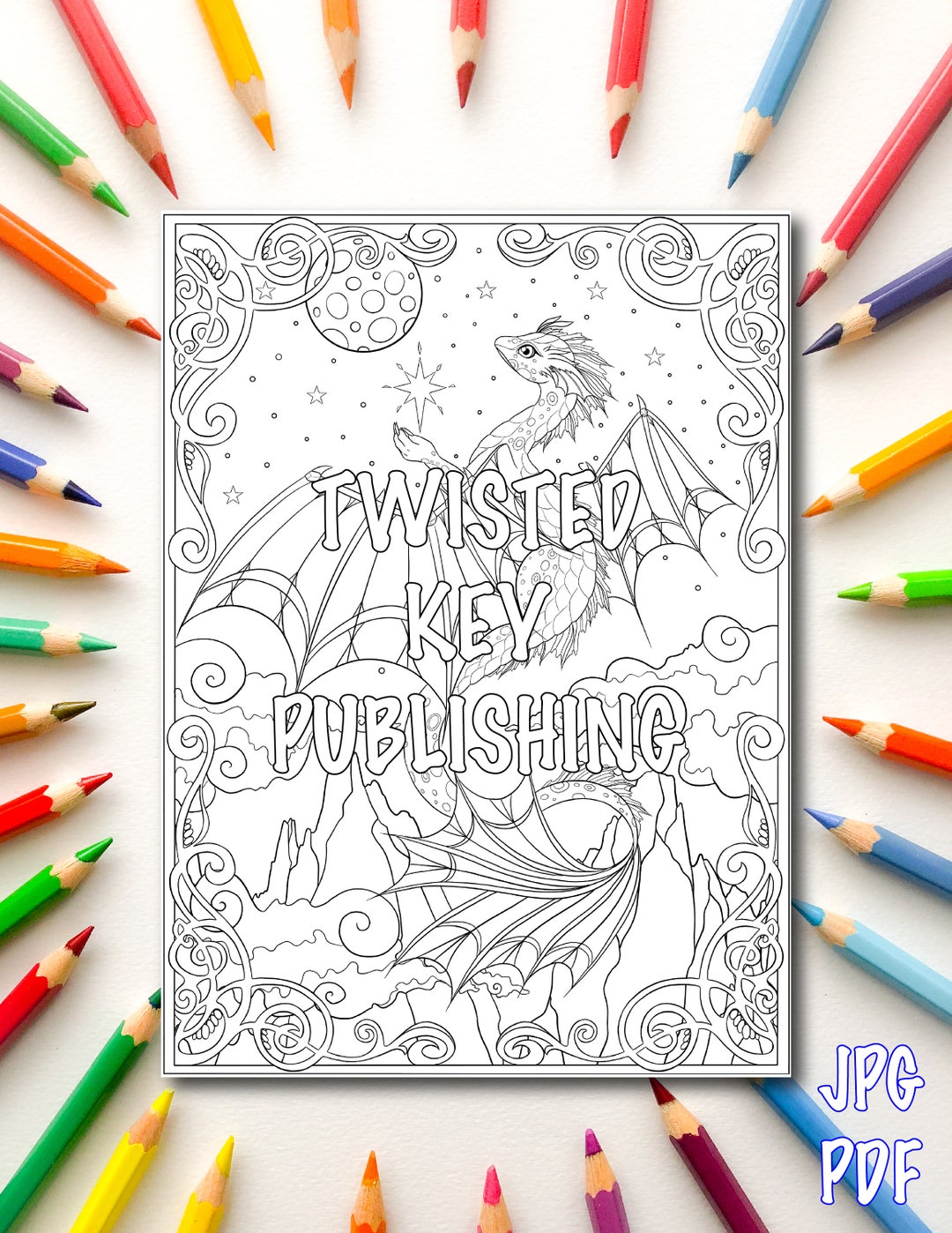 Coloring Page for Adults Dragon Digital Printable - Etsy