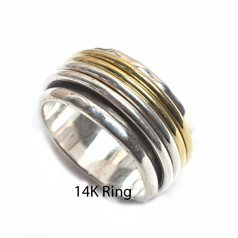Boho Ring Meditation Ring 925 Silver Ring Spinning Ring Spinner Ring Promise Ring Fidget Ring Women Ring Gift For Her Anxiety Ring