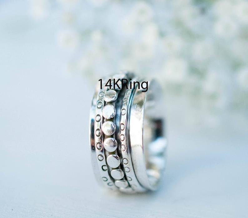 925 Silver Ring Designer Ring Spinner Ring Meditation Ring Thumb Ring Women Ring Promise Ring Fidget Ring Worry Ring Gift For Her