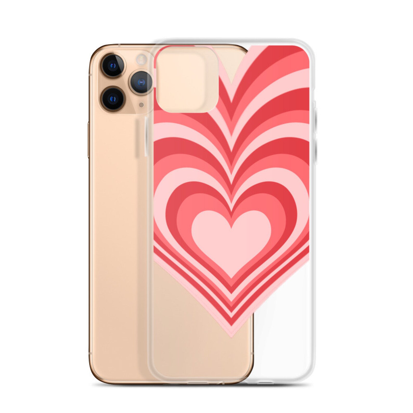 IPhone Case Aesthetic Vibe Pink Heart With Clear Background Coral, Pink ...