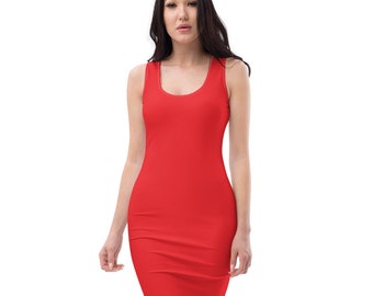 Red Bodycon Dress | Sleeveless and stretchy | Women’s summer clothing | Beach fashion