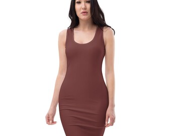 Brown sleeveless dress | Scoop neck summer clothing | Solid colour | Brown | Casual loungewear | Closet staple | Basics