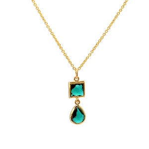 Emerald Green Deco Pendant Necklace, Emerald Necklace, Vintage Inspired Necklace, Art Deco Necklace, Green Necklace, Jewellery Set