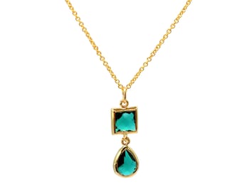Emerald Green Deco Pendant Necklace, Emerald Necklace, Vintage Inspired Necklace, Art Deco Necklace, Green Necklace, Jewellery Set