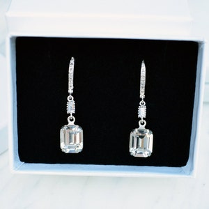 Limited Edition Blucha\u2122 Art Deco Style Wedding & Bridal Jewellery Romantic Vintage Austrian Crystal Heart Earrings UK Handmade