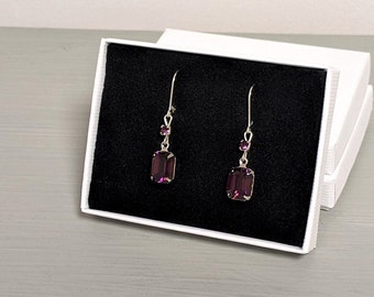 Amethyst And Silver Earrings, Art Deco Earrings, Amethyst Leverback Earrings, Amethyst Drop Earrings, Amethyst Jewellery Set