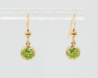 Green Cubic Zirconia Round Drop Hook Earrings, Vintage Inspired Earrings, Art Deco Earrings, Bridal Jewellery, Drop Earrings