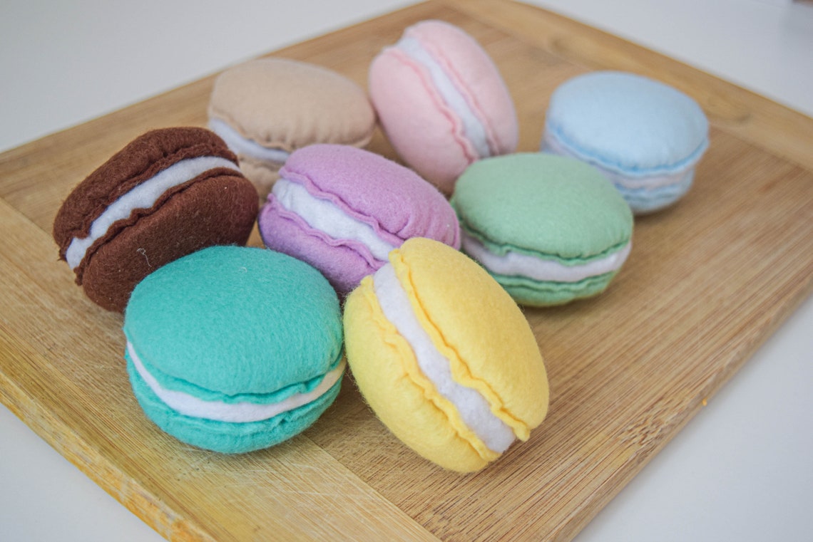Felt macarons play food for kids Felt tea party play food set Etsy