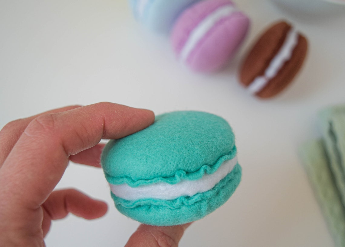 Felt macarons play food for kids Felt tea party play food set Etsy