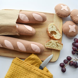 Felt Bread, Baguette, Play Food, Felt Food, French Bread, Bread Stick,  Pretend Play, Play Kitchen, Bakery Toy 