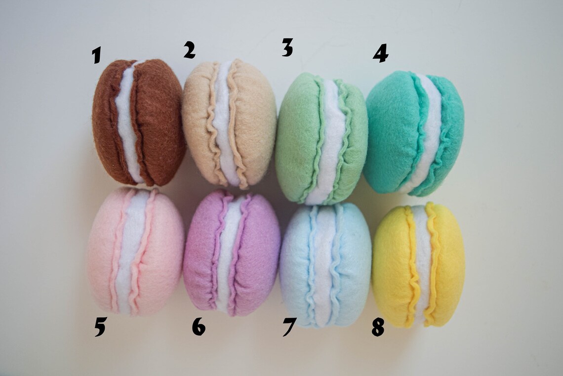 Felt macarons play food for kids Felt tea party play food set Etsy