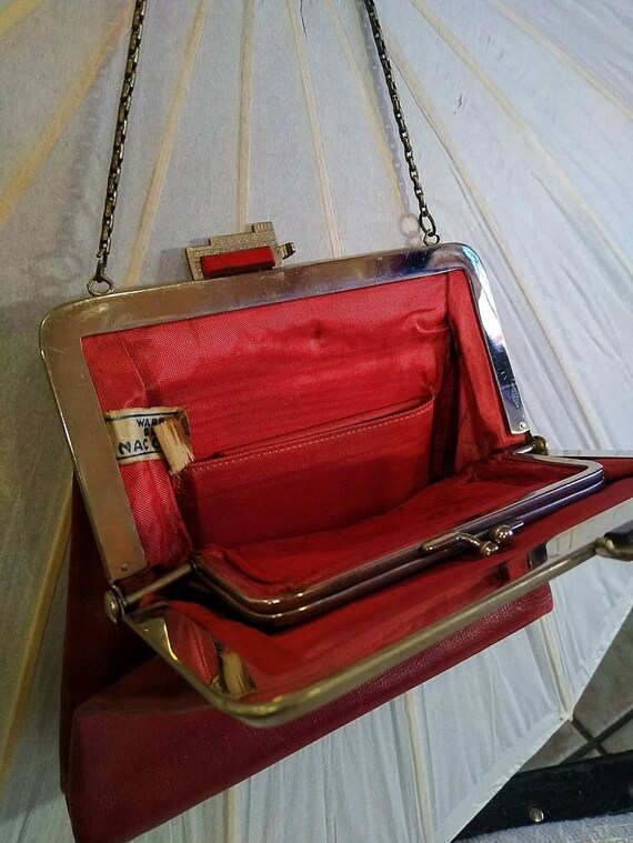 Art Deco Red Leather Purse - image 3