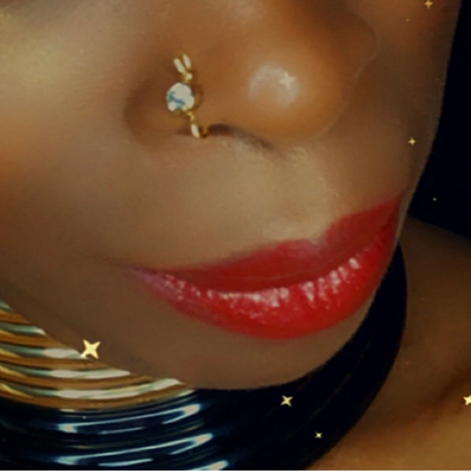 Rhinestone Gold Nose Cuff Nose Ring Sparkly Non Piercing Etsy