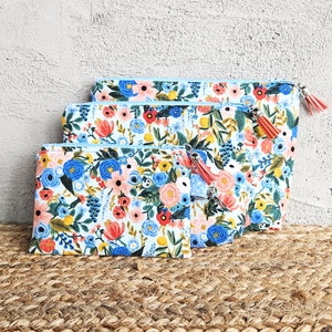Rifle Paper Wildwod Zippered Pouch/Coin Purse, 3 Sizes, Fully Lined