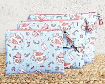 Guinea Pigs and Capybara Zipper Pouch/Coin Purse, 3 Sizes, Fully Lined