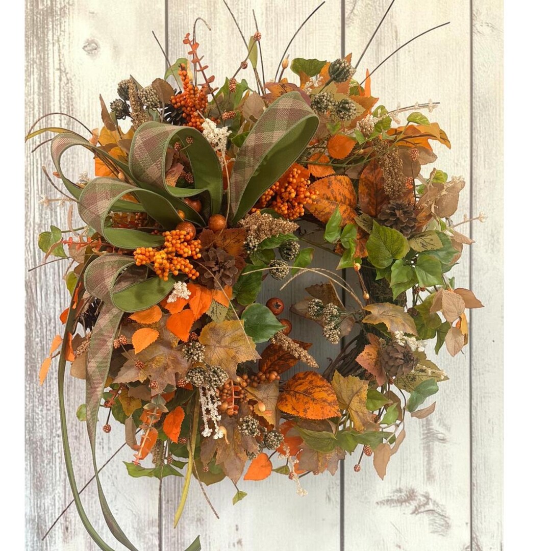 Fall Grapevine Wreath 22 Inch Door and Porch Decor - Etsy