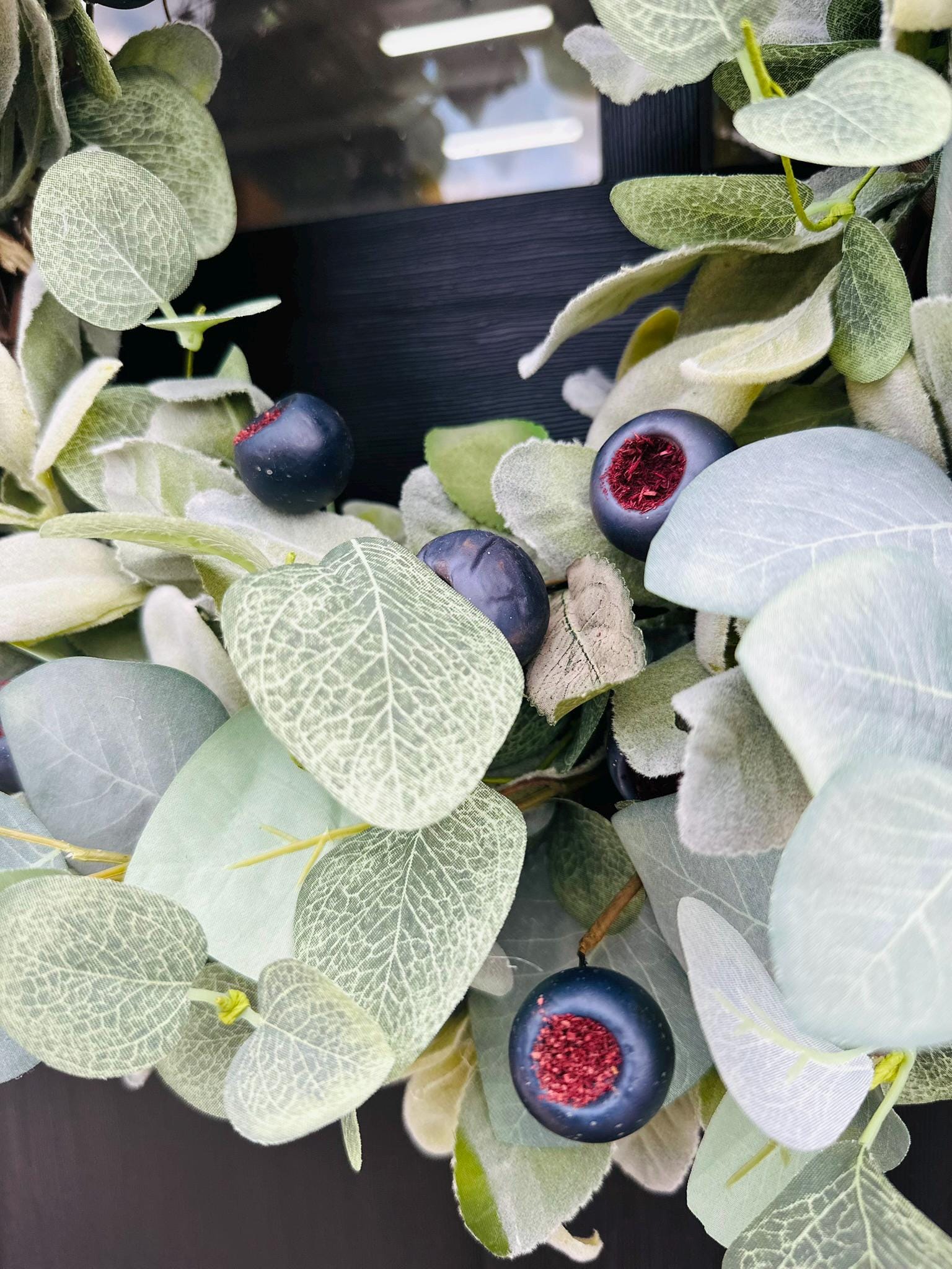 Everyday All Year Round Lambs Ear Eucalyptus Blueberry Wreath for Front ...