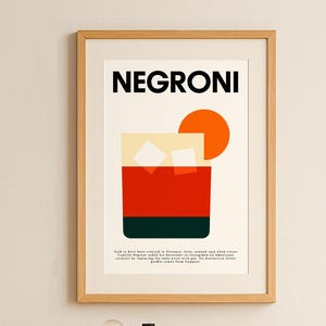 Retro Negroni Bauhaus Print Bar Cart Wall Art, Vintage Campari Poster, Italian Aperitivo Decor, Mixology Gift Negroni print Digital download