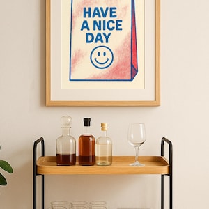 Have A Nice Day Smiley Face Print: Retro Pop Art Poster (Digital Download)