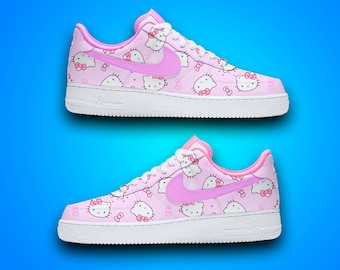 Handmade Kawaii Cat Sneakers: Pink Low Top Custom Shoes