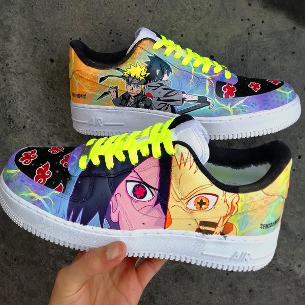 Ninja dorp anime aangepaste luchtmacht voor anime minnaar handgeschilderde aangepaste sneakers cadeau voor anime fan gepersonaliseerde designer schoenen