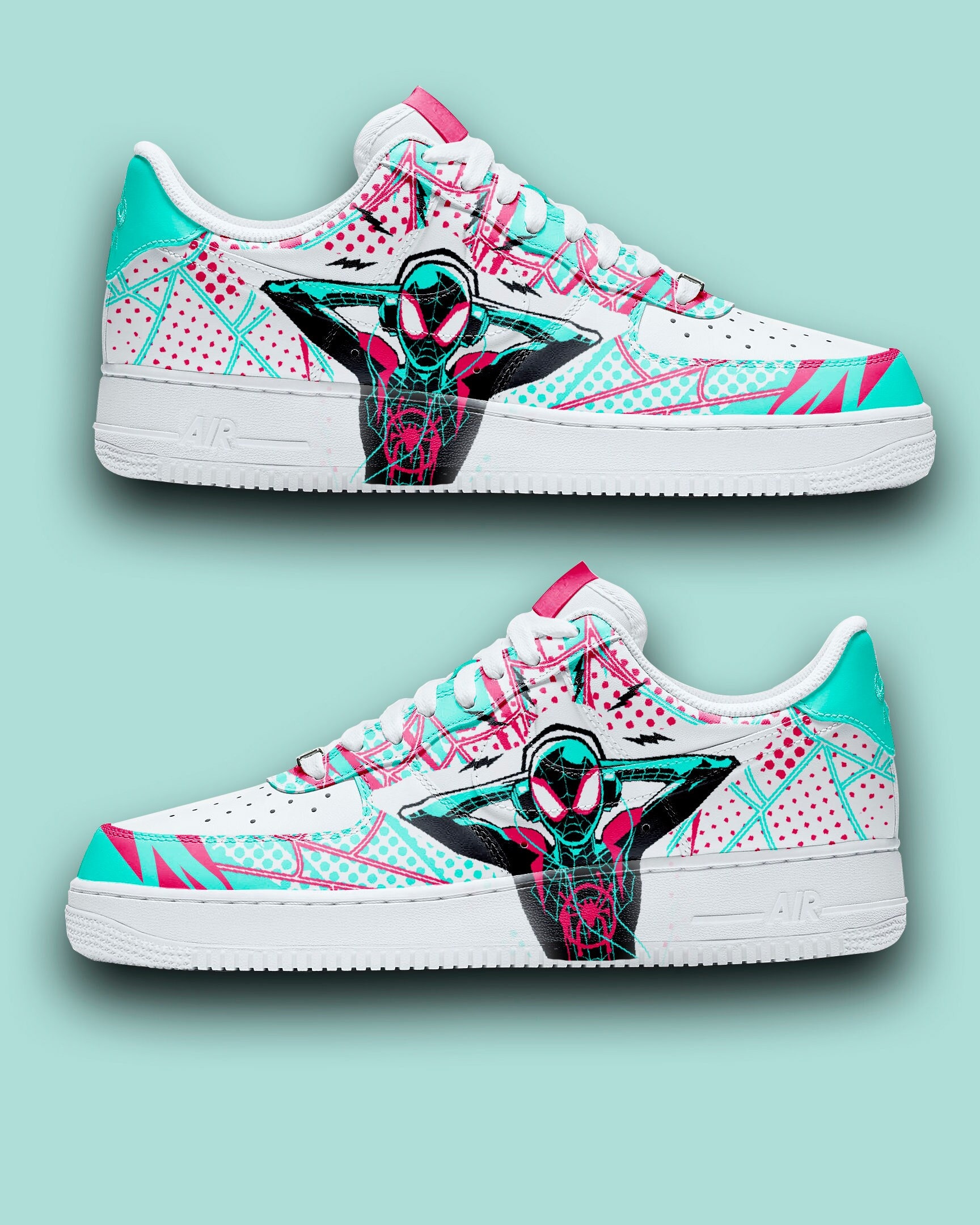 Buy Wholesale China Women's Air Force 1 Spider-man Spider Print Custom Shoes  & Sneakers For Women at USD 25