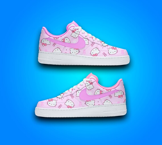 Handmade Kawaii Cat Sneakers: Pink Low Top Custom Shoes - Etsy display picture 2