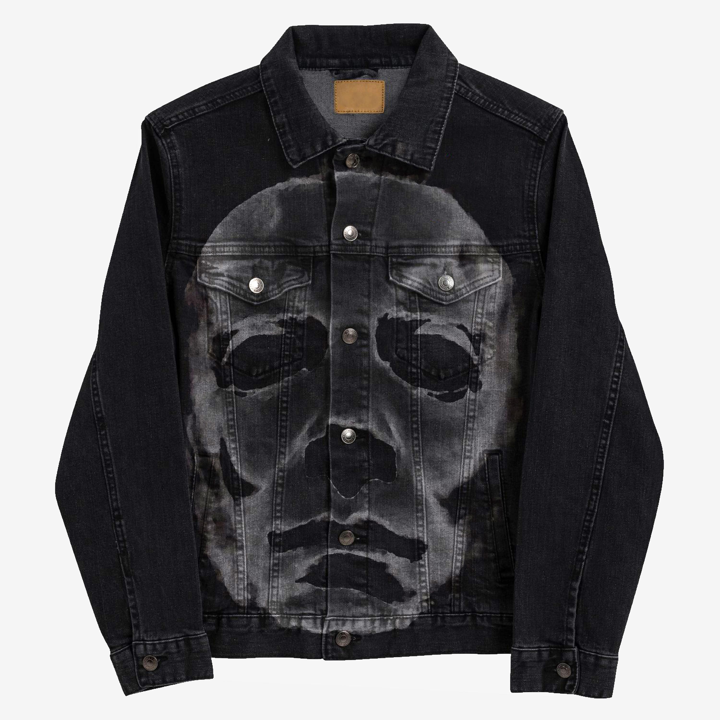 80s Slasher Horror Denim Jacket Hand Painted Art Pumpkin Knife Custom ...
