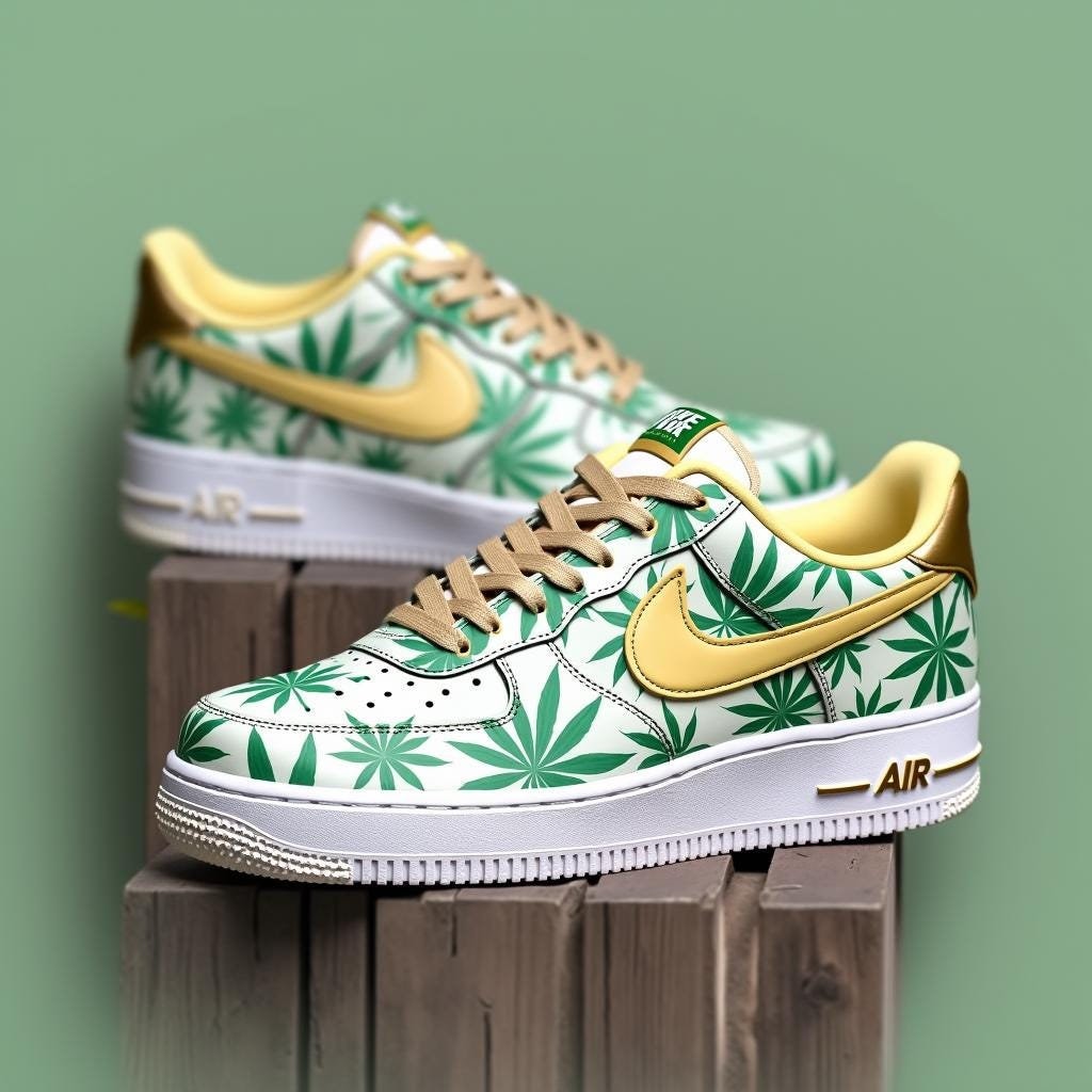 Stoner Custom Air Force One Cannabis Print Hand-painted Custom