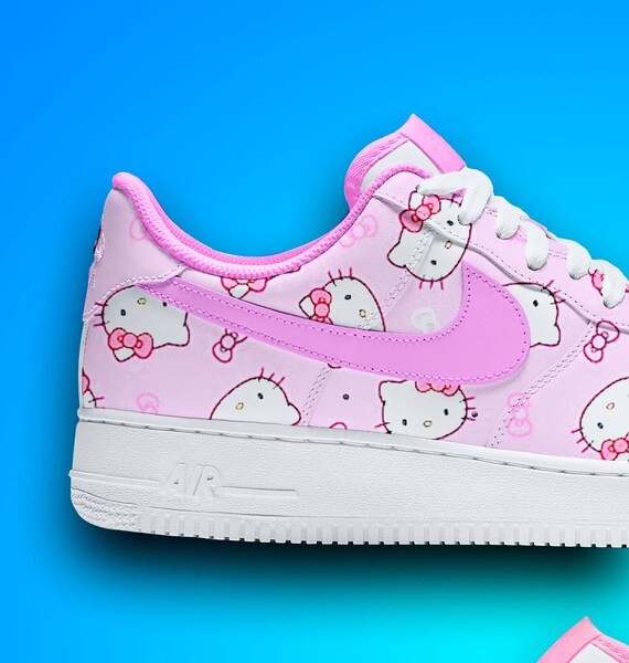 Handmade Kawaii Cat Sneakers: Pink Low Top Custom Shoes - Etsy