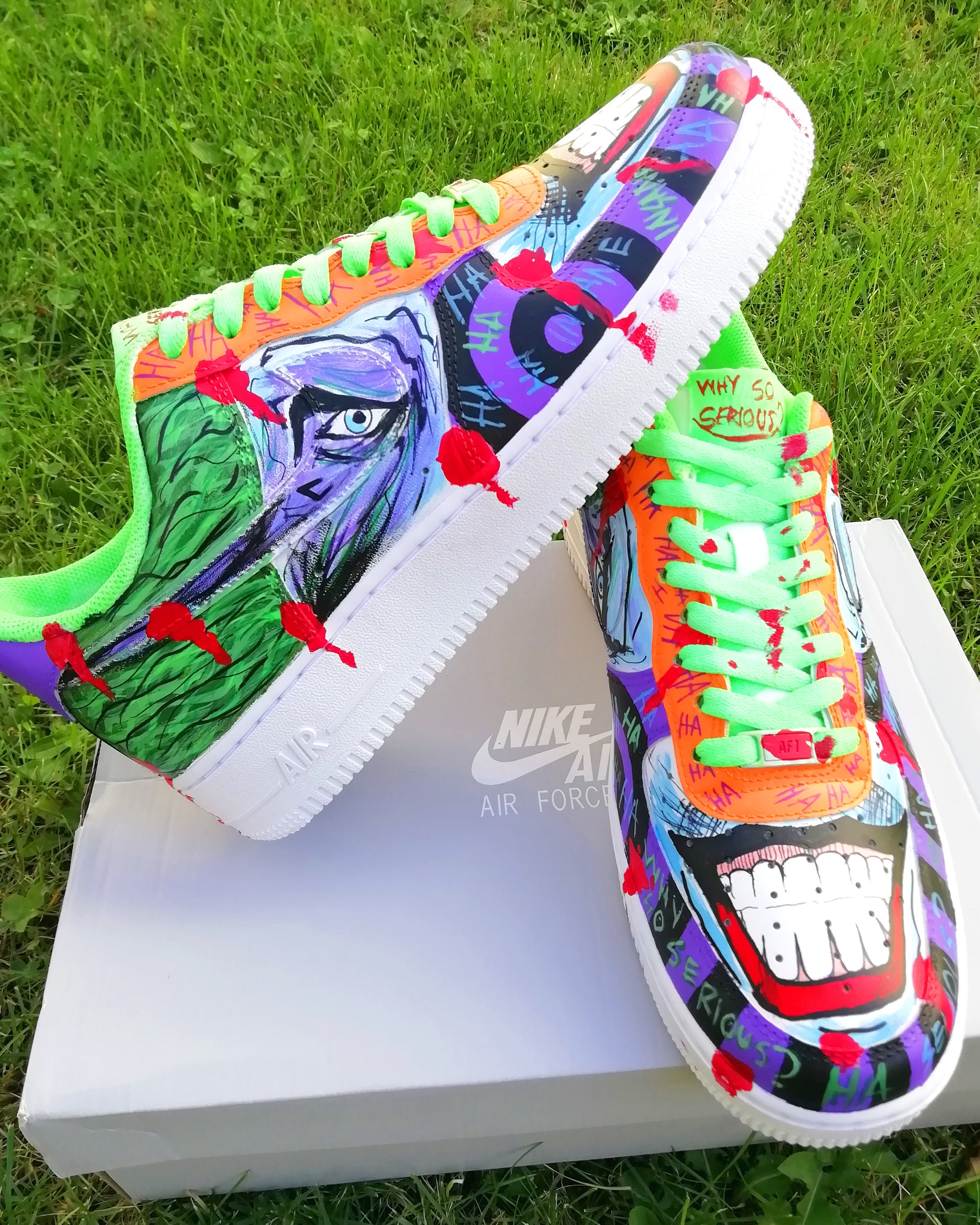 Joker Hand-painted Custom Sneakers Personalized Men's - Etsy