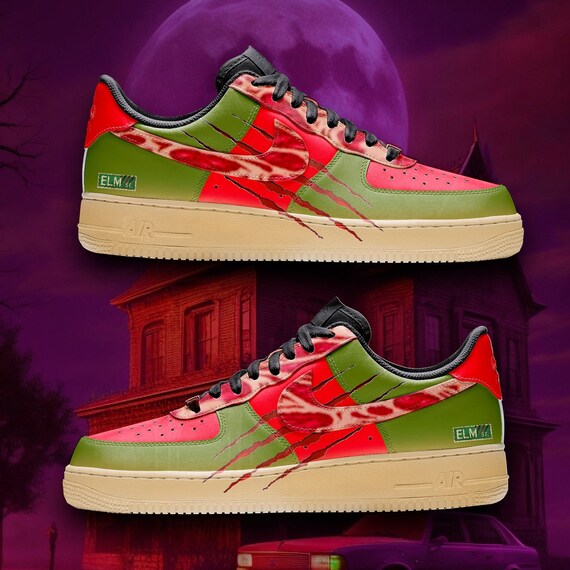 Freddy Krueger Air Force One: Hand-Painted Horror Movie Sneakers