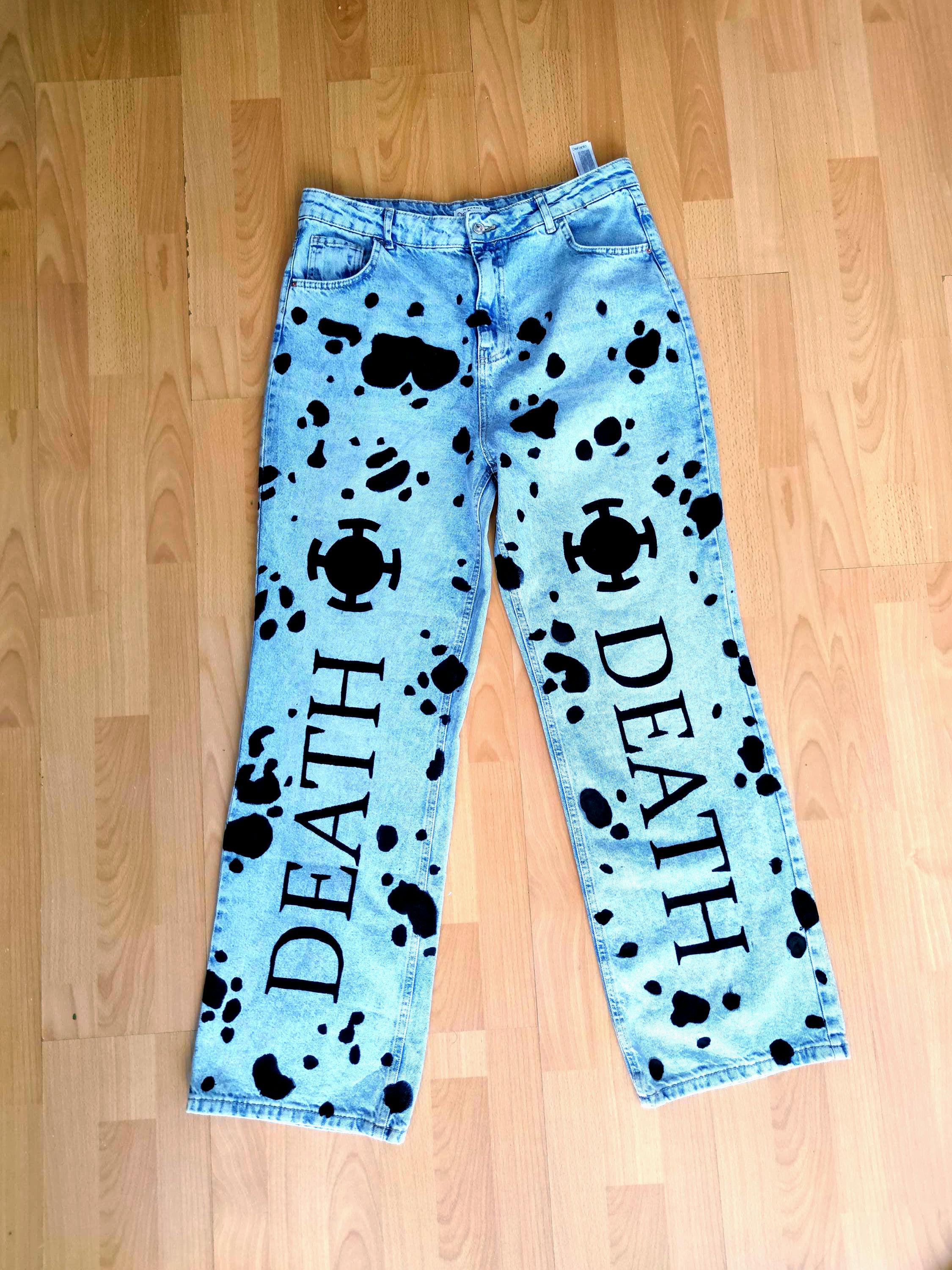 2025SS ANIME HAND-PAINTING DENIM PANTS 2025SS ANIME HAND-PAINTING