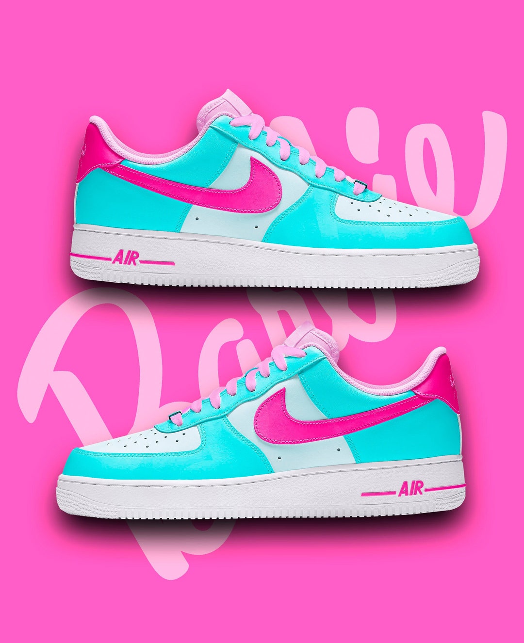 air force 1 black pink blue