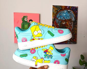 Simpsons Custom Air Force One Sneakers: Hand-Painted Designer Shoes