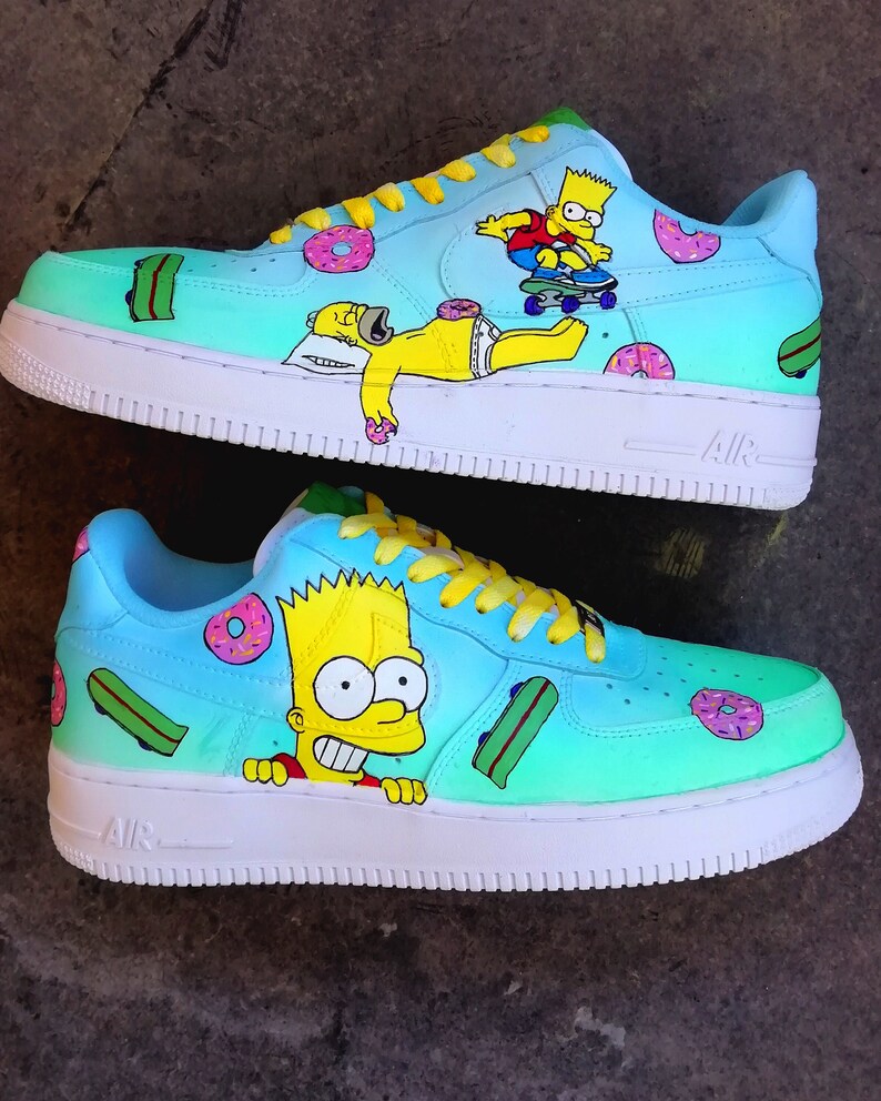 custom air force 1 bart simpson