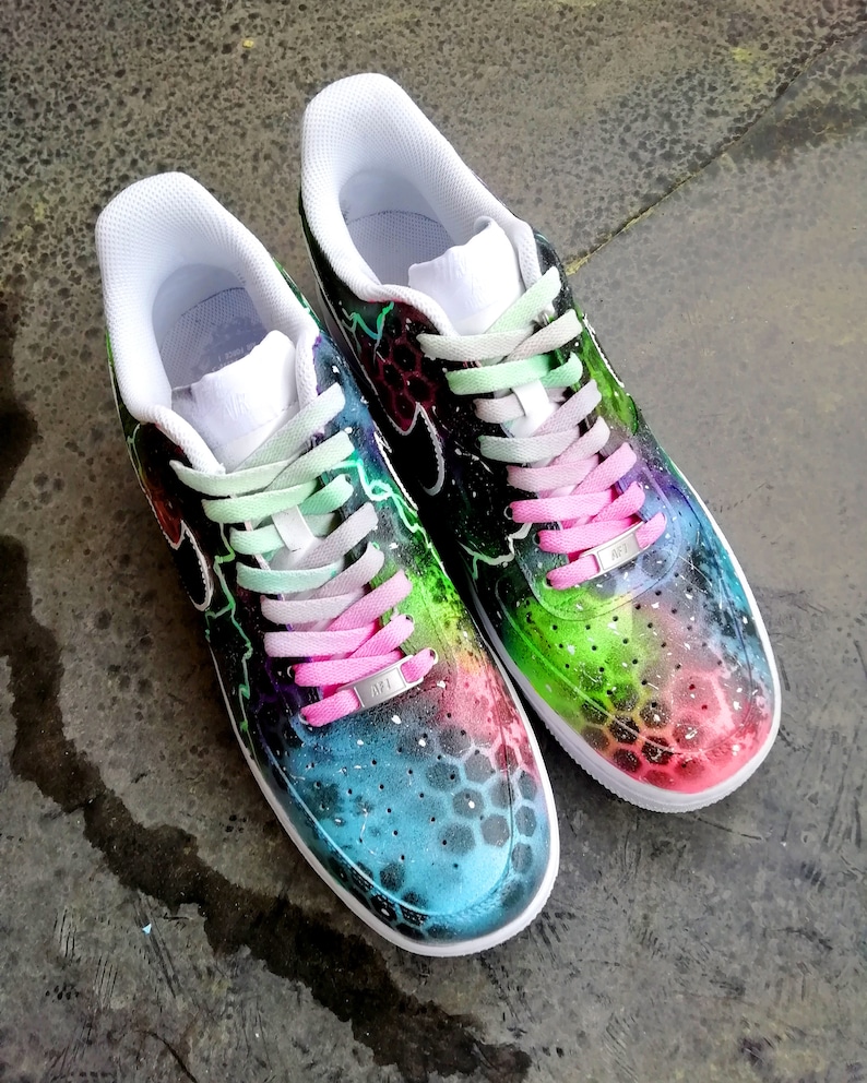 Galaxy Thunder Hand-painted Custom Sneakers Personalized - Etsy