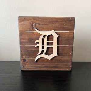 Detroit Tigers natural finish wood sign