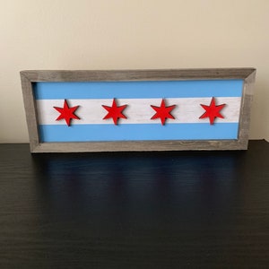 Chicago Flag wood sign